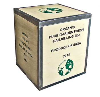 Teekiste aus Darjeeling 5 kg 30,5 x 30,5 x 36 cm