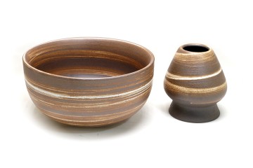 Matcha Schale mit Besenhalter Stück