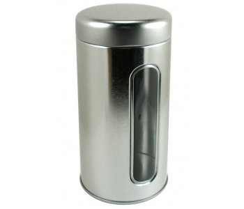 Teedose Silber mit Fenster
