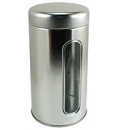 Teedose Silber mit Fenster